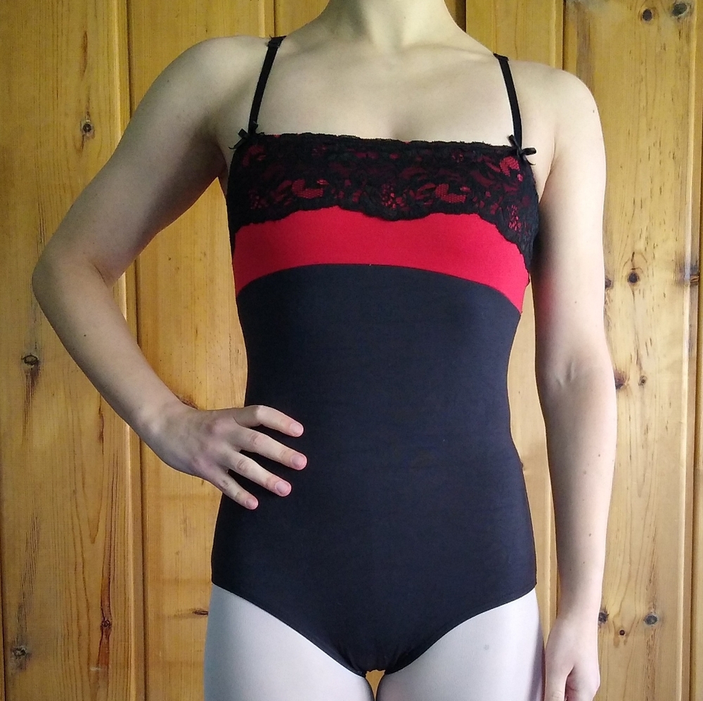Red/black leotard